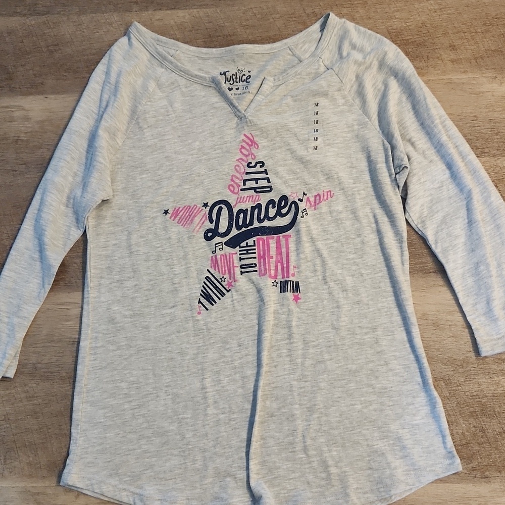 Justice Long Sleeve TSHIRT. NWT. Size 18